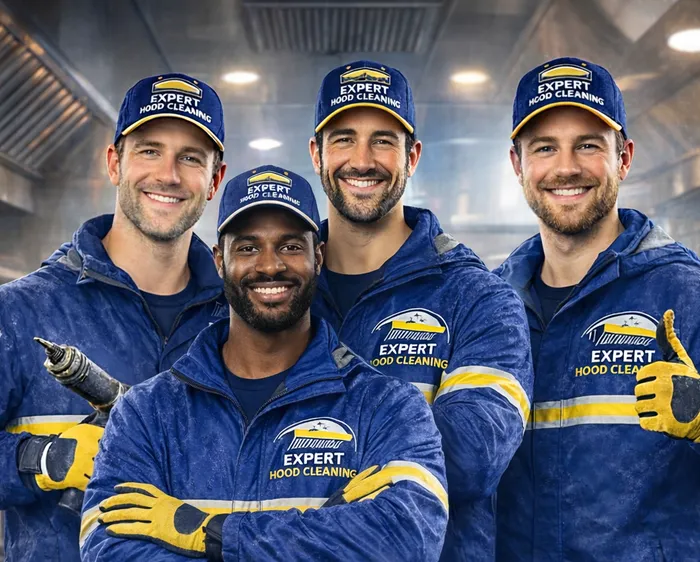 The Expert Hood Cleaning technician team in branded gear